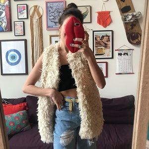 heritage 1981 | cream chunky fur vest